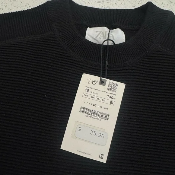 Zara Black Men's Crewneck Sweater - Picture 2 of 2